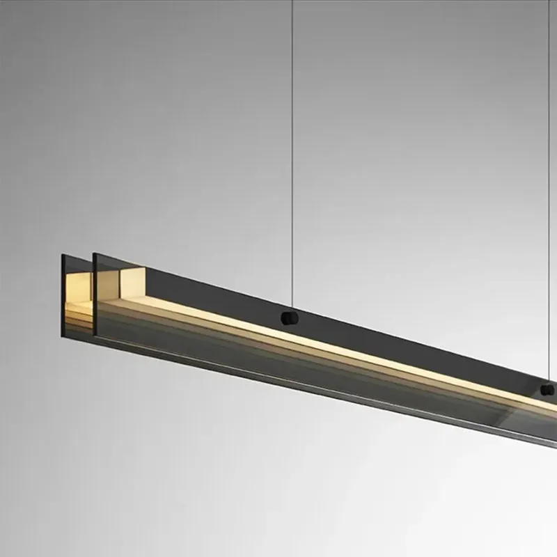 Risch | Modern Black Stainless Steel Rectangle Chandelier