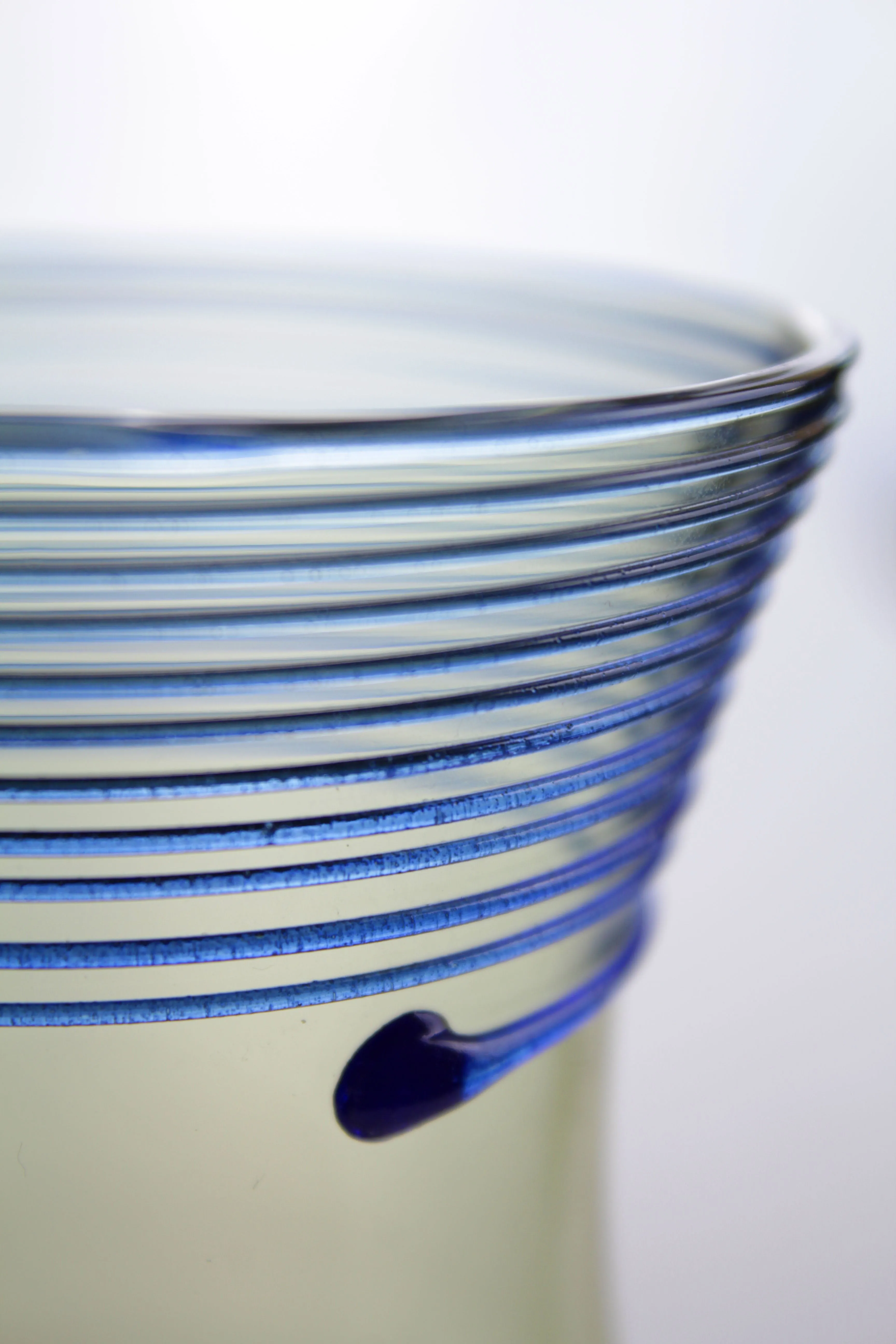 Roman Glass Goblet with Blue Stripes in Pair