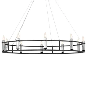 Rosalind 50 in. 10 Lights Chandelier Black finish