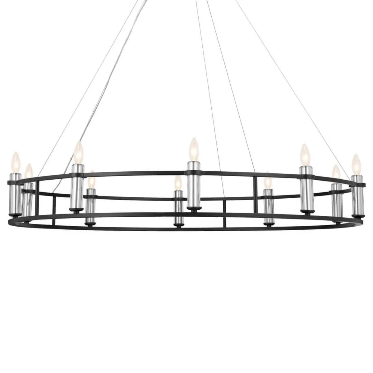 Rosalind 50 in. 10 Lights Chandelier Black finish