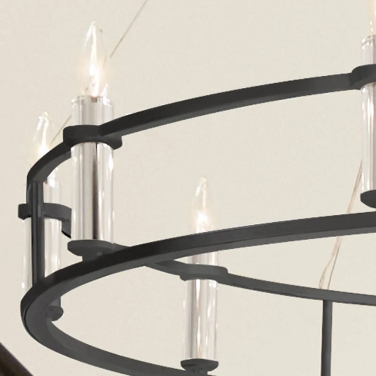 Rosalind 50 in. 10 Lights Chandelier Black finish