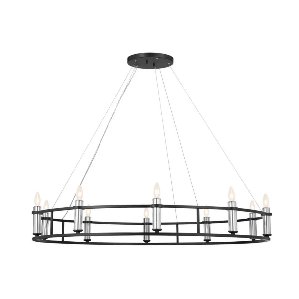 Rosalind 50 in. 10 Lights Chandelier Black finish