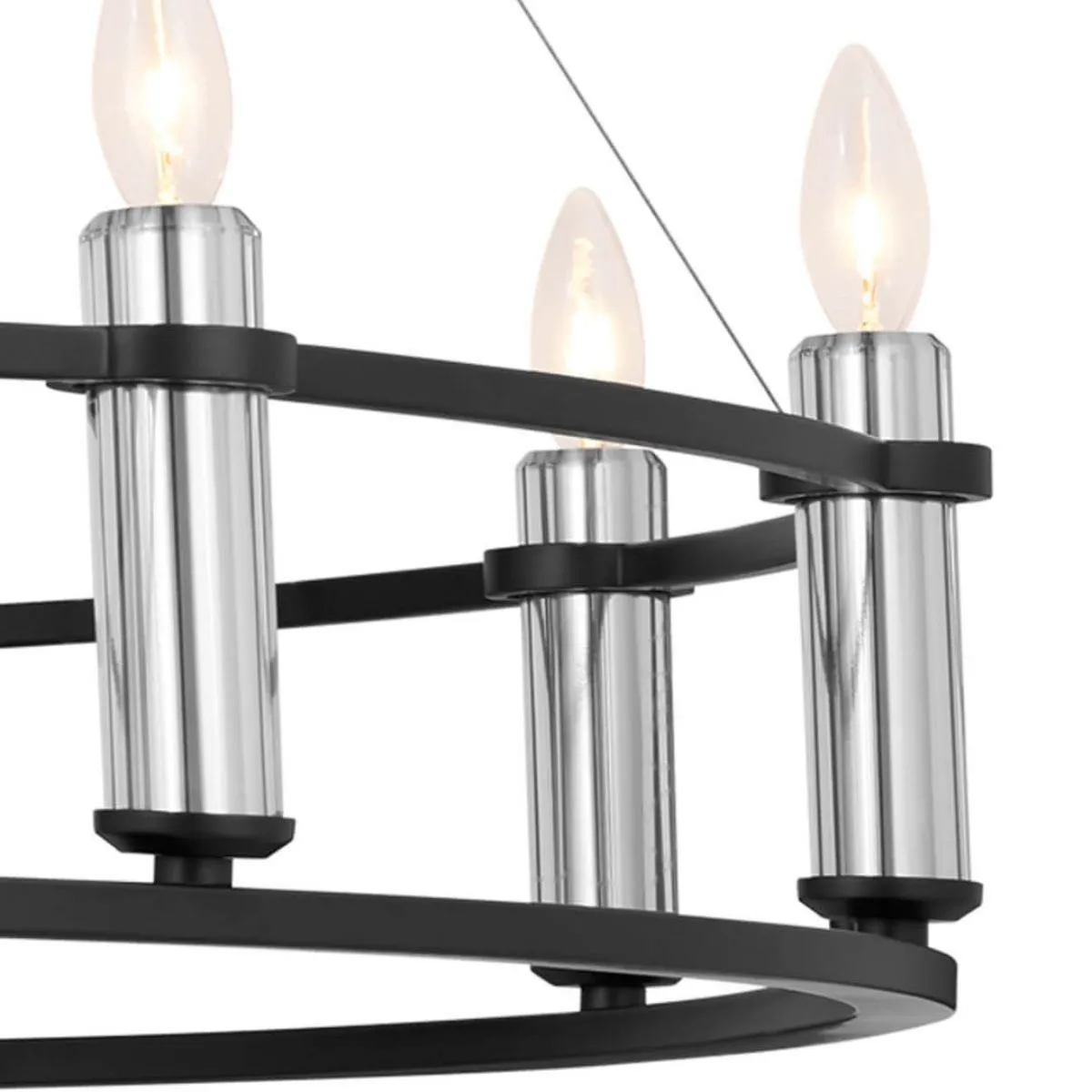 Rosalind 50 in. 10 Lights Chandelier Black finish