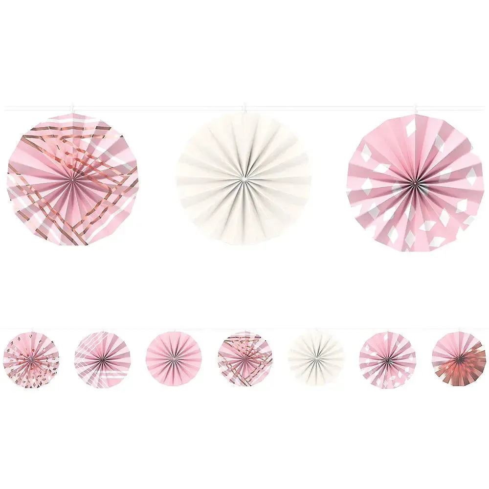 Rose Gold Blush Mini Fan Garland CLEARANCE