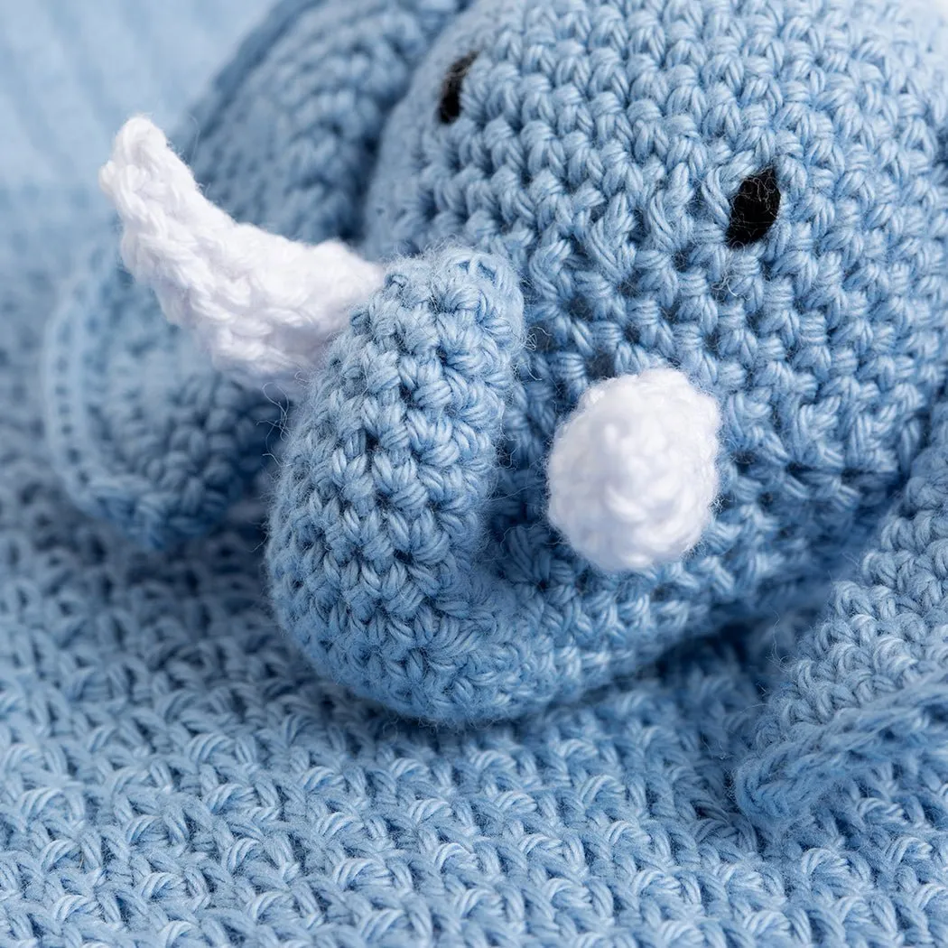 Roy The Elephant Baby Comforter Crochet Kit