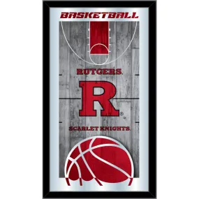 Rutgers Scarlet Knights HBS Basketball Framed Hang Glass Wall Mirror (26"x15")