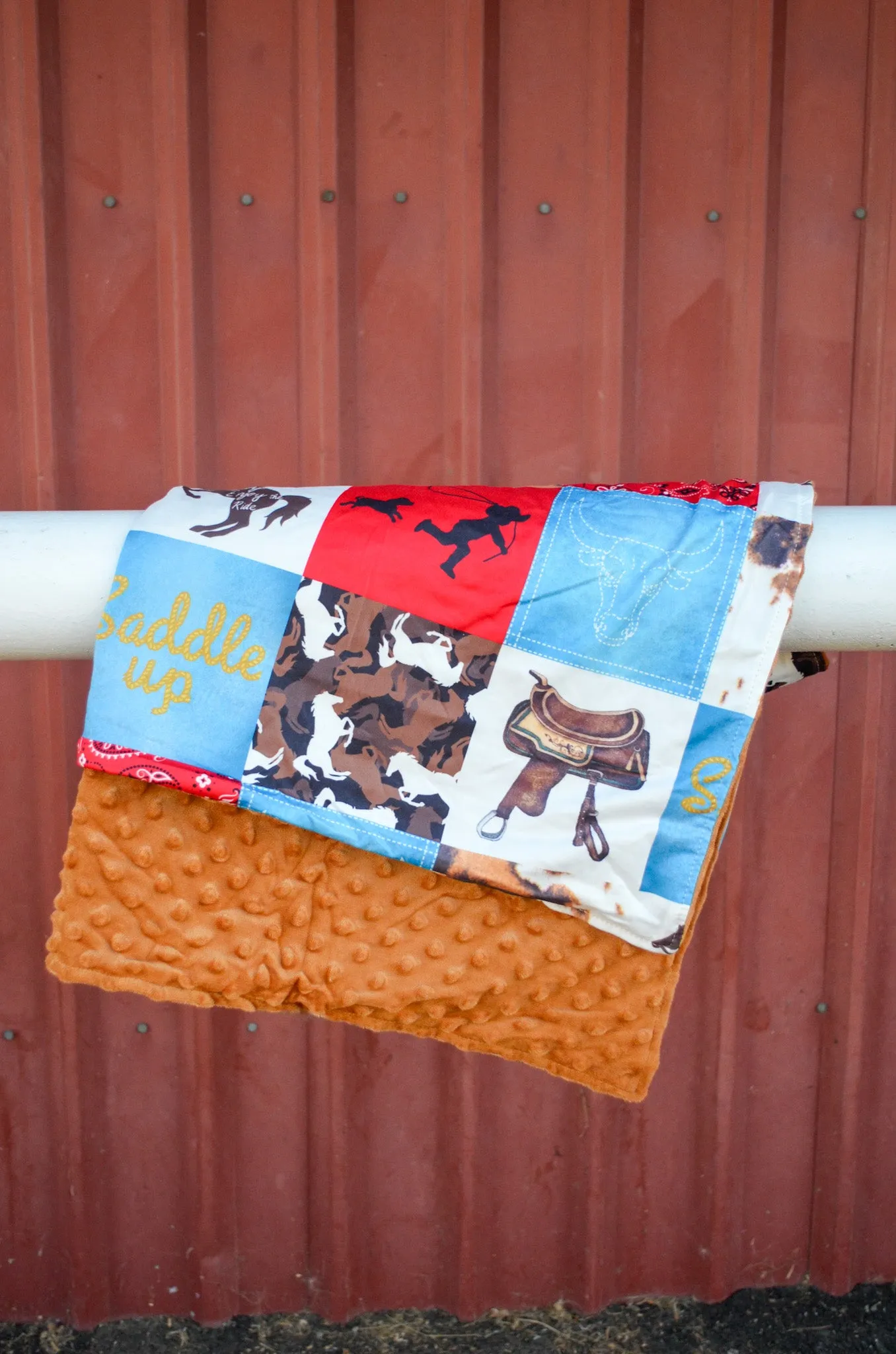 Saddle Up Minky Baby Blanket