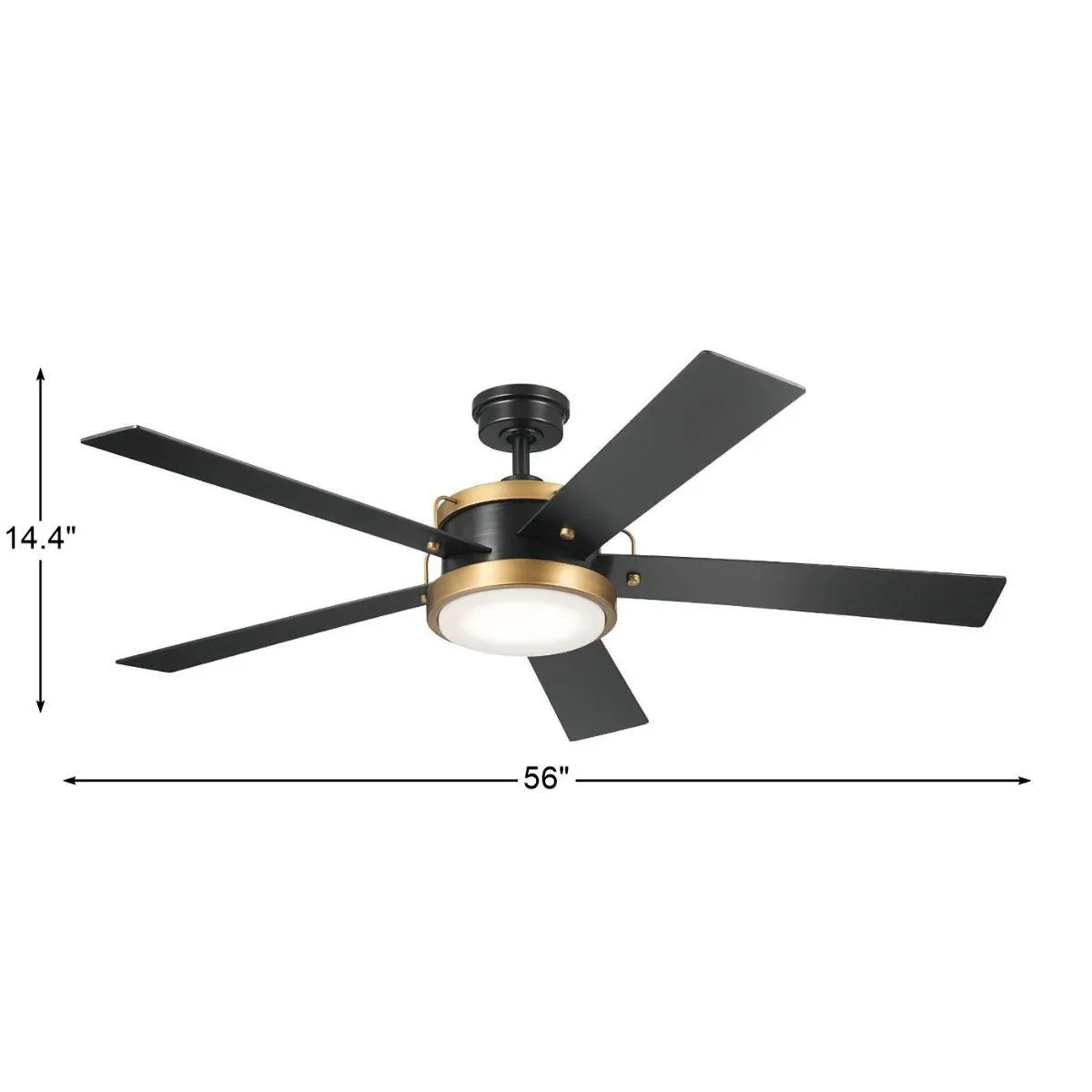 Salvo 56 Inch Black LED Ceiling Fan with Wall Control