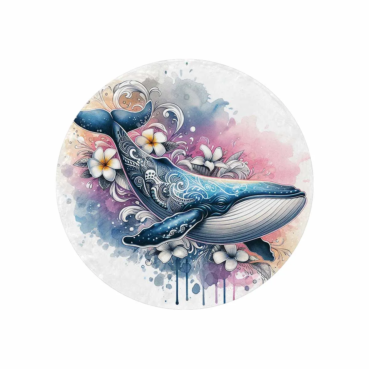 Sea_Animals_Whale_Awd351113  Circular Micro Fleece Blanket 60"