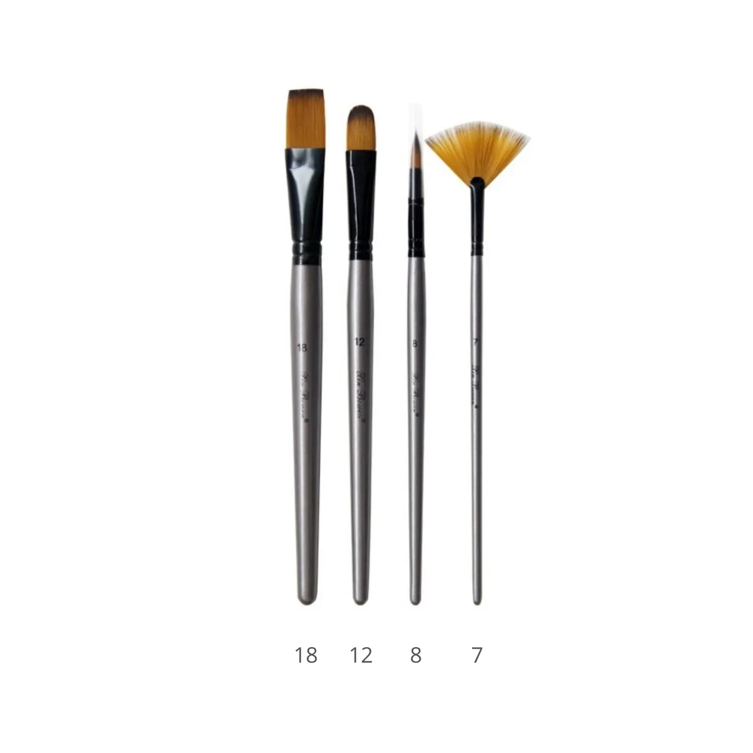 Set of 4 Quality Artist Paintbrushes Synthetic Hair