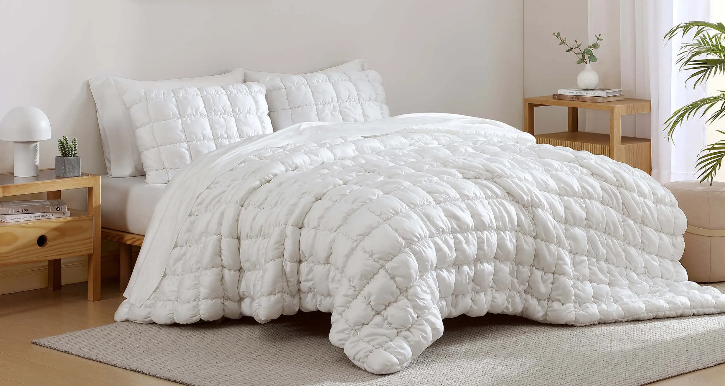 Silky Lyocell Puff Comforter Bundle