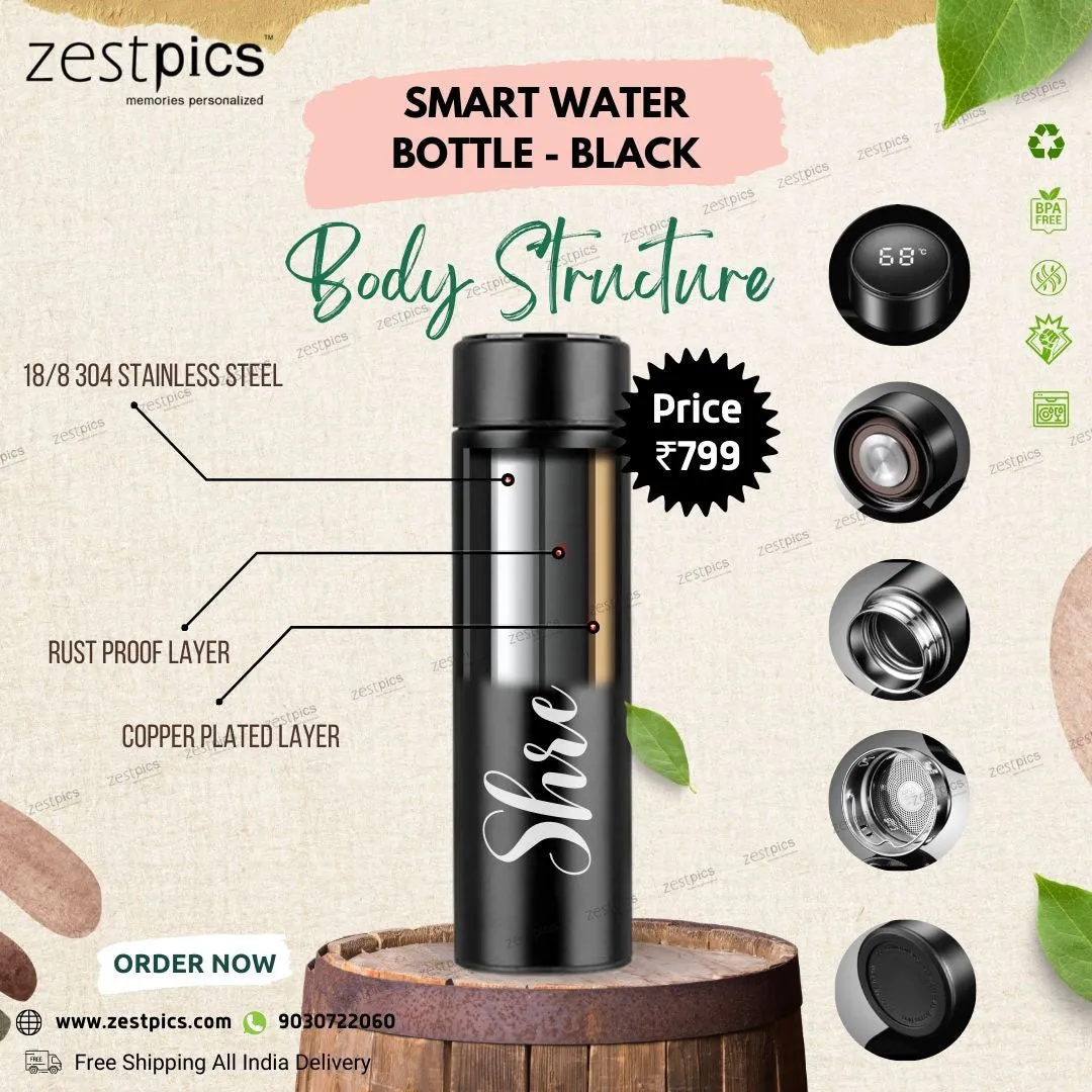 Smart Water Bottle - Black