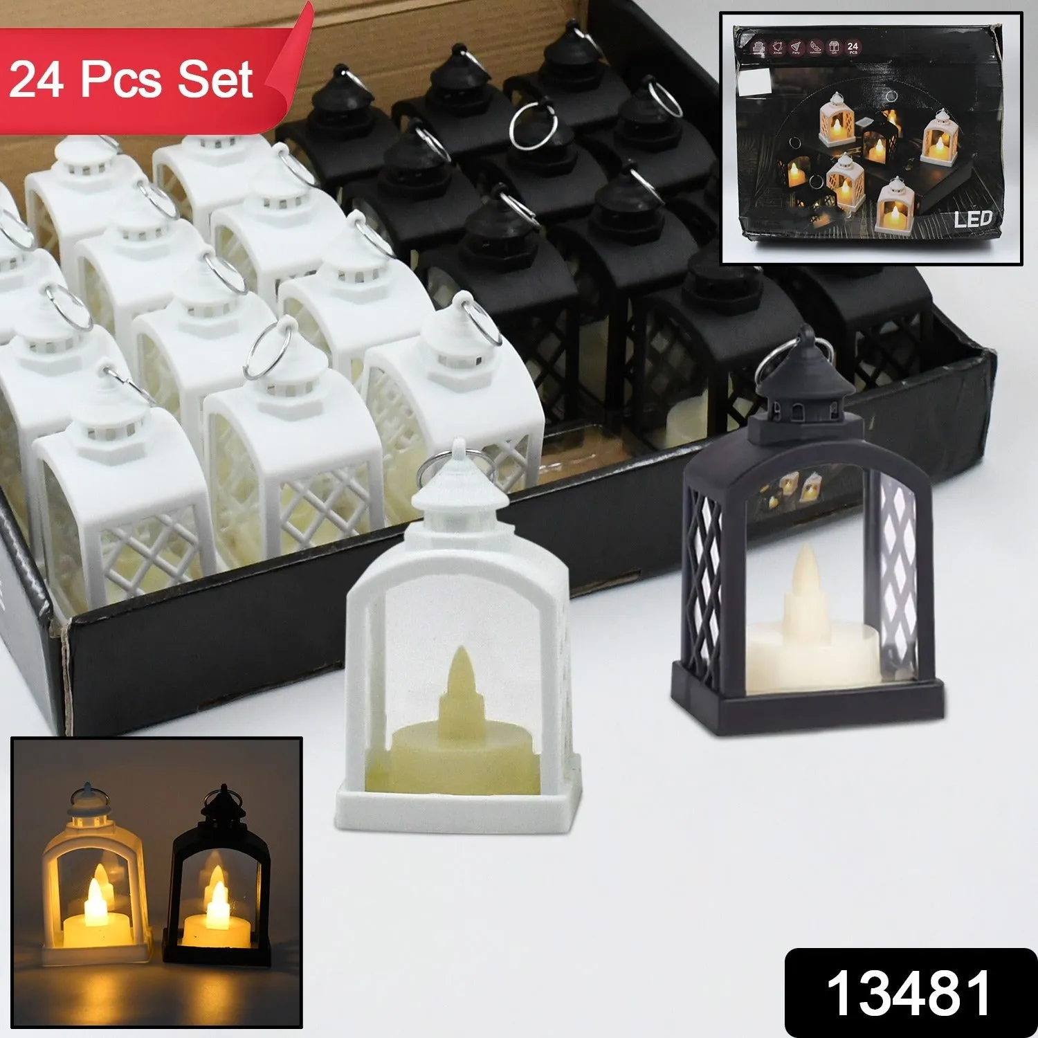 Smokeless Led Light Lantern Lamp (24 Pcs Set)