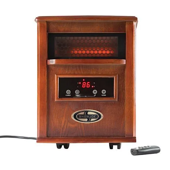 Snow Joe SJQH1500-DO Glo Infrared Quartz Heater | 1500 Watt | 4 Quartz | Digital Thermostat | Timer