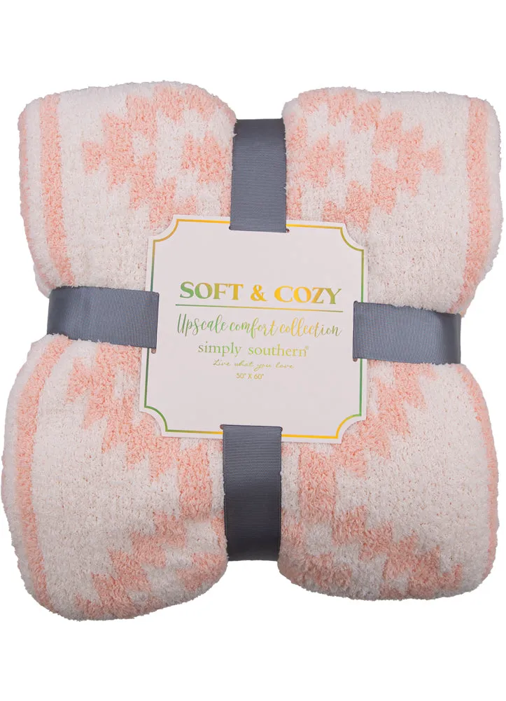 Soft N Cozy Blanket in Geo Pink by Simply Southern