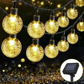 Solar Decorative String Lights Outdoor Globe Led Fairy Hanging Light For Garden, Yard, Party Decor