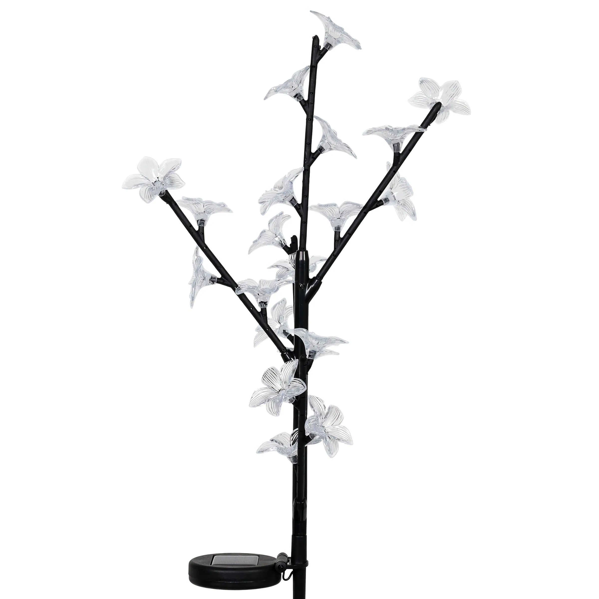 Solar Flower Branch Garden Stake with Twenty LED Lights, 13 by 38 Inches