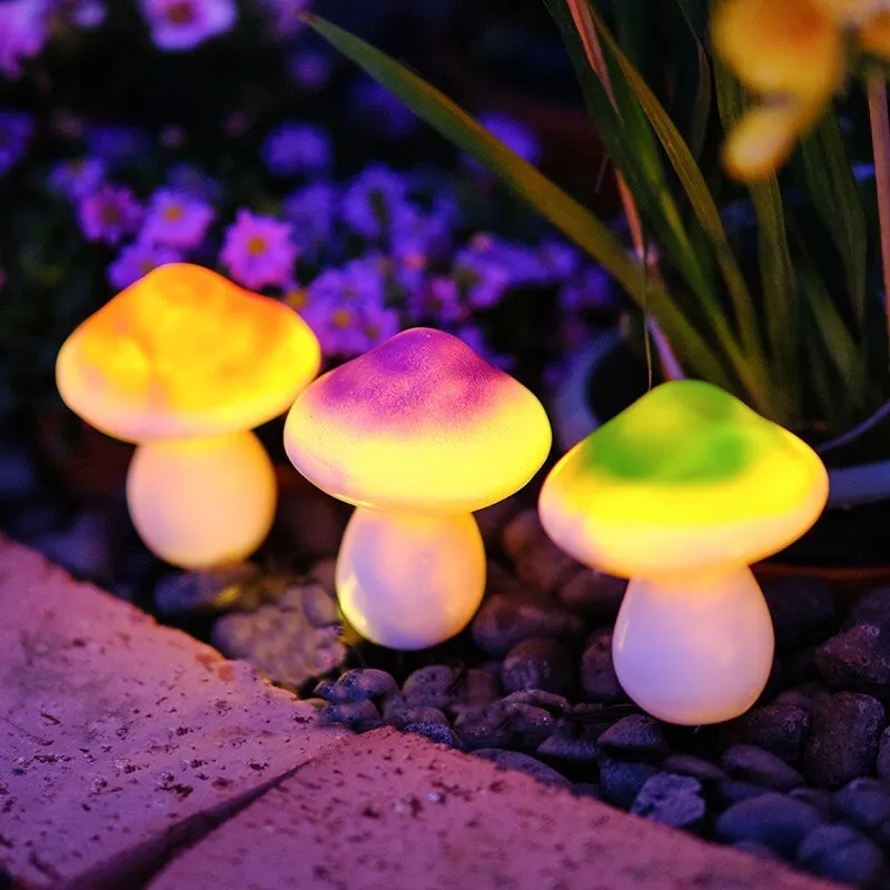 Solar Mushroom Light Garden Outdoor Decor 2 Modes Waterproof Mushroom Lamp Pathway Landscape Yard Easter Halloween Xmas Sunlight