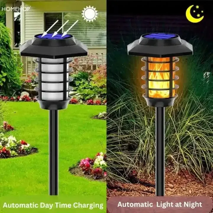 Solar Outdoor Garden Lamps With Best Decorative Waterproof LED Flickering Flame Torch Light For Pathways, Balcony, Lawn