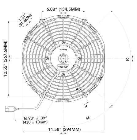 SPAL Electric Radiator Fan (11" - Pusher Style - Low Profile - 808 CFM) 30100365