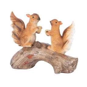 Squirrels On A Log Solar Powered Outdoor Led Garden Light