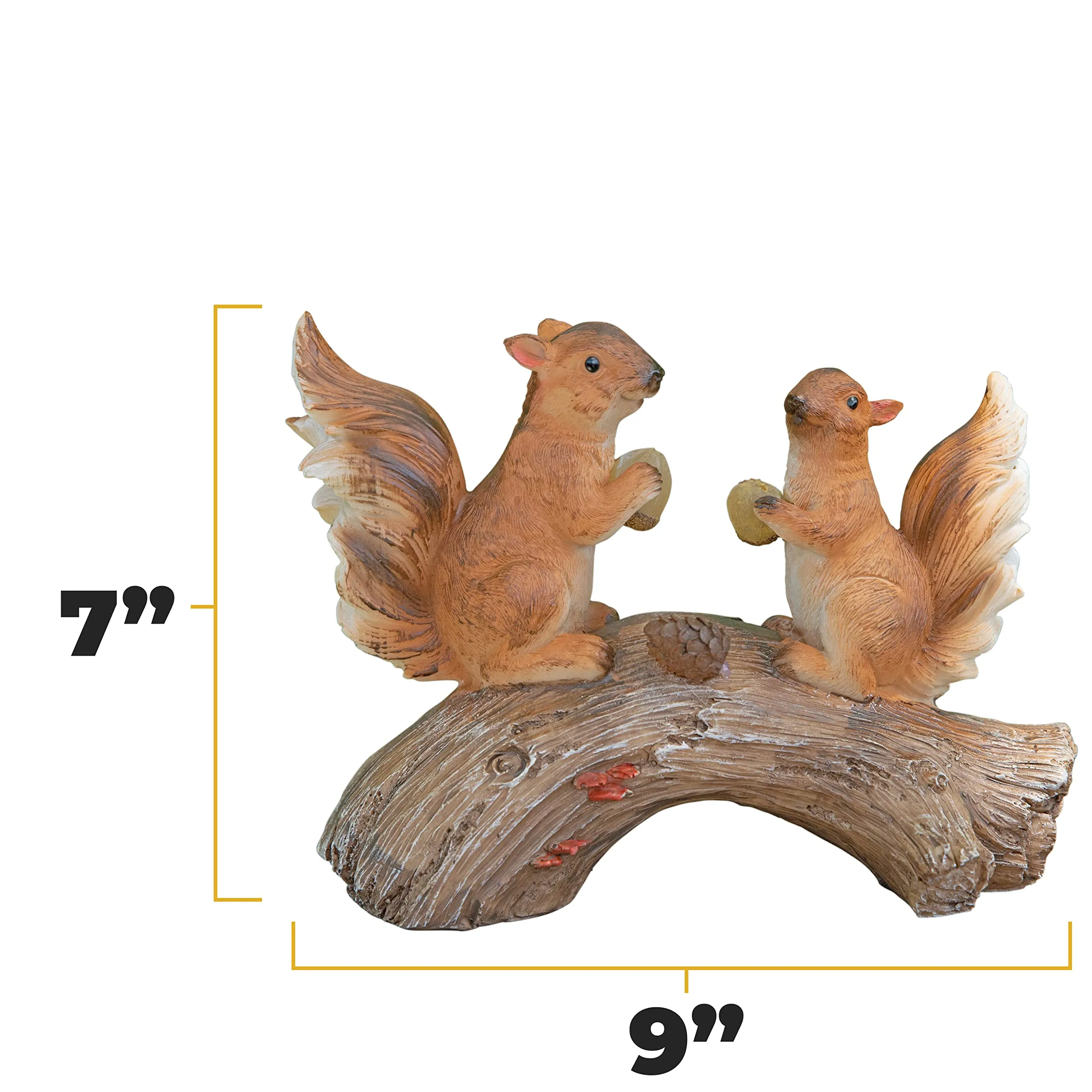 Squirrels On A Log Solar Powered Outdoor Led Garden Light