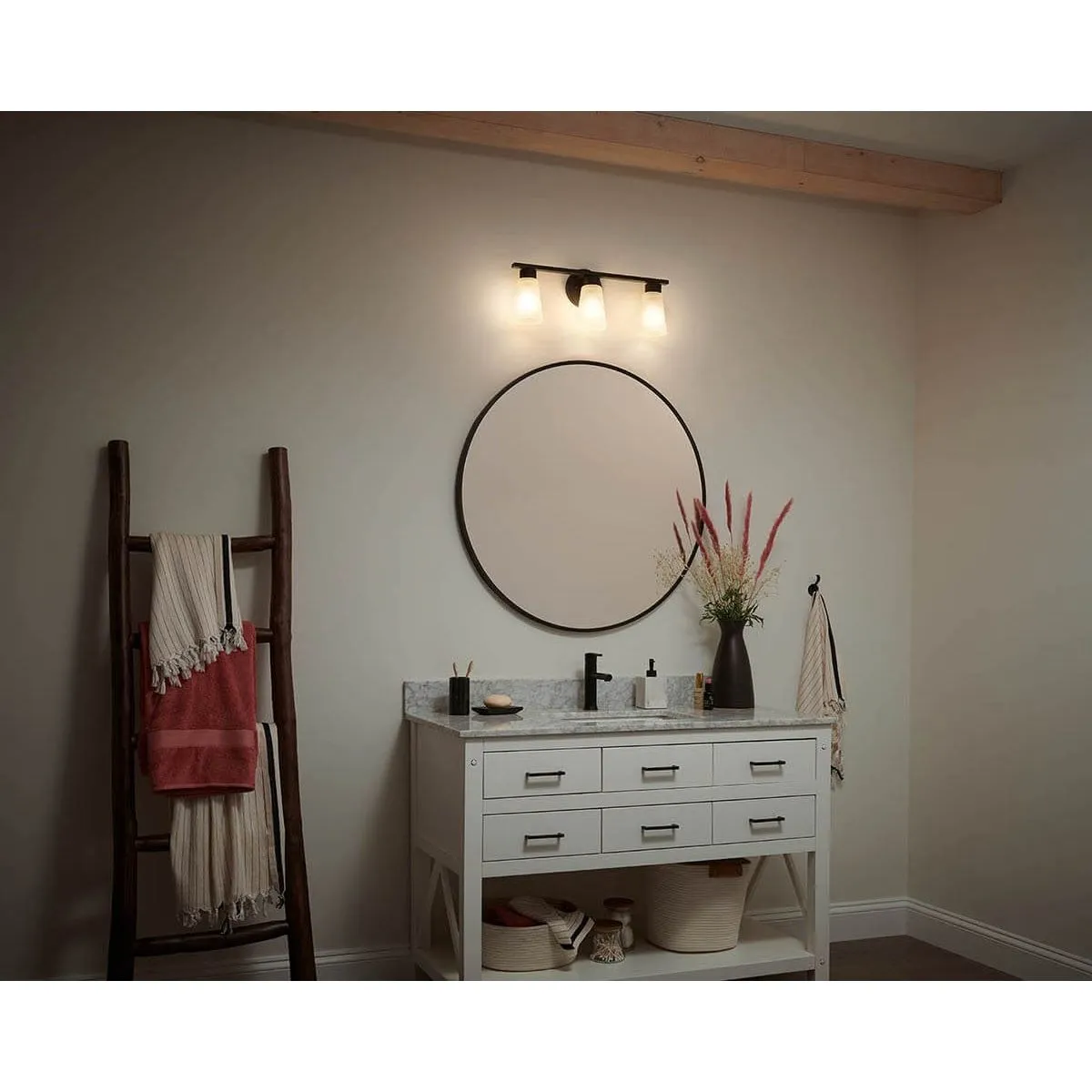 Stamos 22 in. 3 Lights Vanity Light Black finish