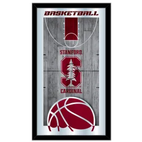 Stanford Cardinal HBS Red Basketball Framed Hanging Glass Wall Mirror (26"x15")