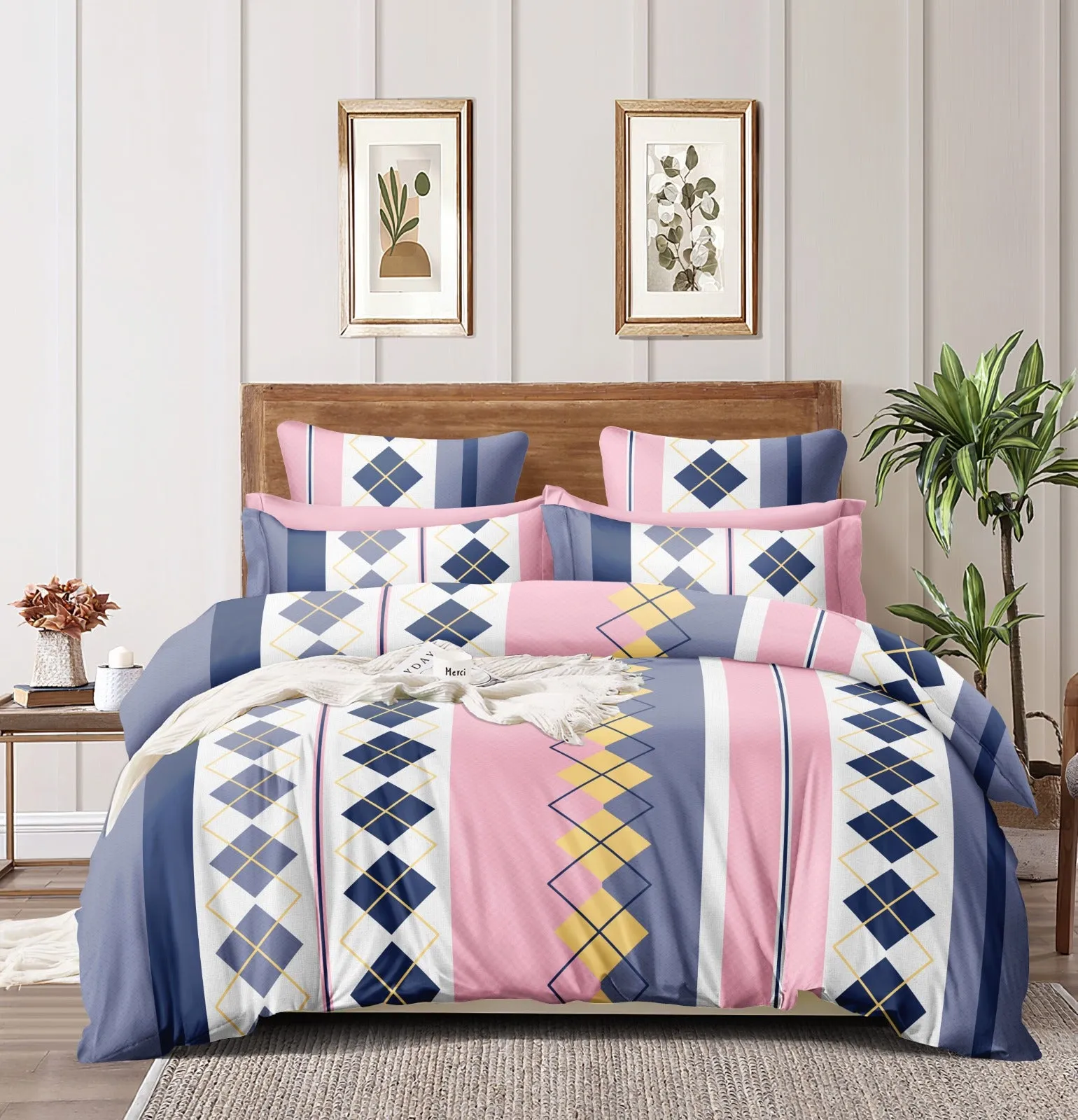 Super Soft Zig-Zag Design Ac Comforter Set (4 pc Set)