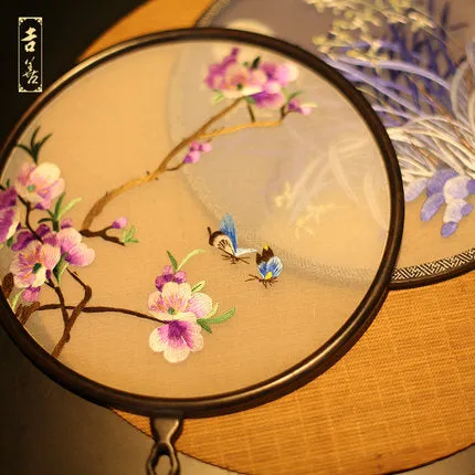 Suzhou Embroidery Silk Handmade Embroidery Hangzhou Folding Fan 0229