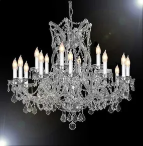 Swarovski Crystal Trimmed Chandelier Crystal Chandelier H28" X W37" - A83-Silver/1510/15 1Sw