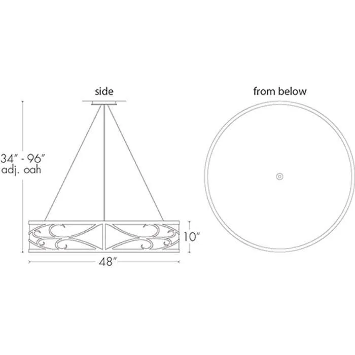 Tambour 13224-48-SM Indoor/Outdoor Stem Mount Pendant By Ultralights Lighting