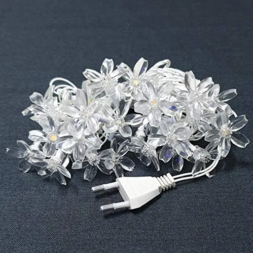 Techno E-Tail Blossom Flower Fairy String Lights, 20 LED Christmas Lights for Diwali Home Decoration (Warm White)