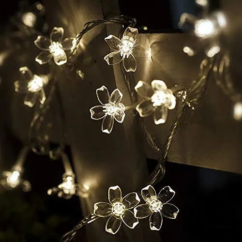 Techno E-Tail Blossom Flower Fairy String Lights, 20 LED Christmas Lights for Diwali Home Decoration (Warm White)