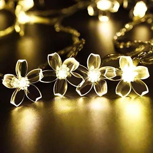 Techno E-Tail Blossom Flower Fairy String Lights, 20 LED Christmas Lights for Diwali Home Decoration (Warm White)