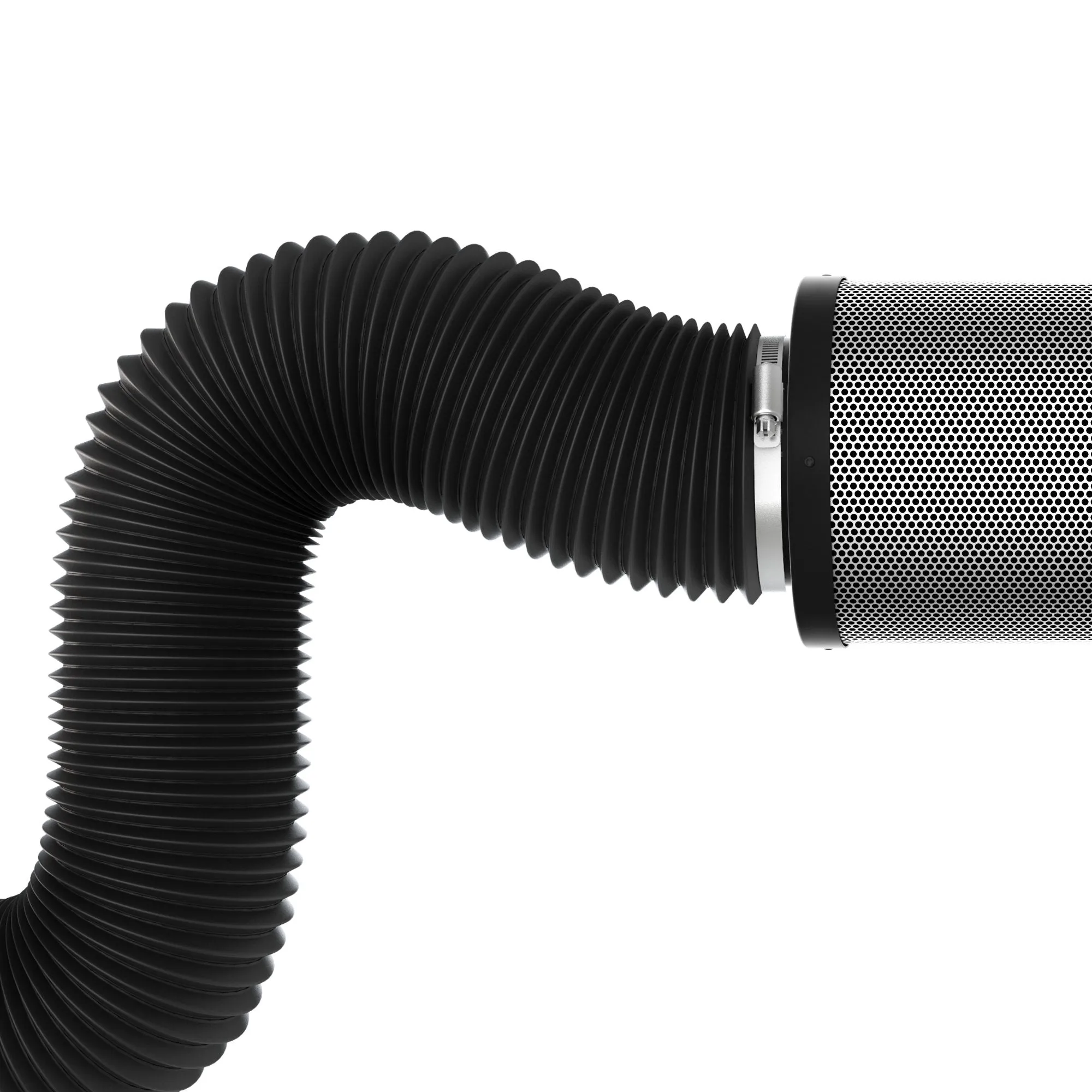 TerraBloom 10" Air Duct - 8 FT Long, Black Flexible Ducting with 2 Clamps