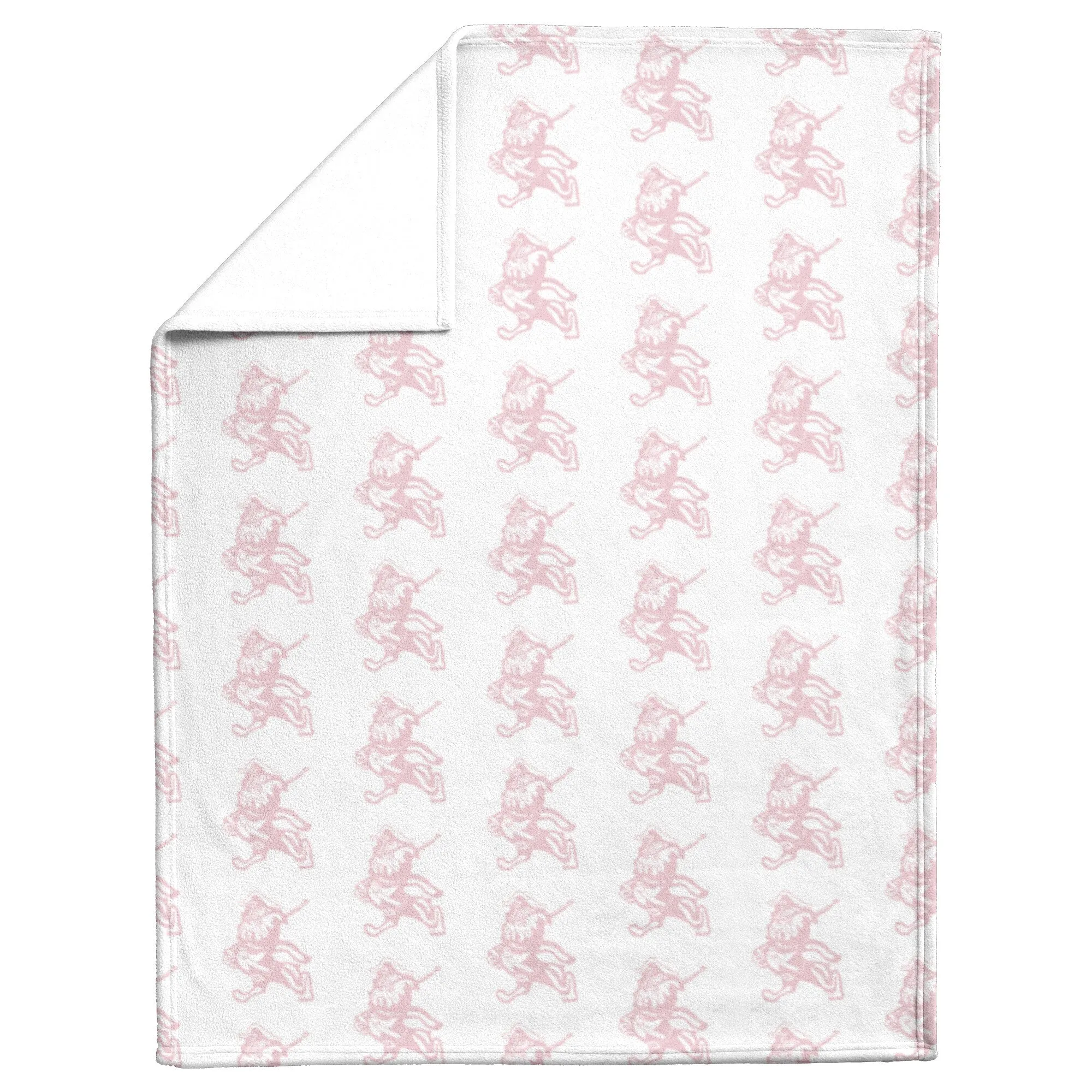 The Citadel, Vintage Marching Bulldog logo, Pink/White Baby Blanket