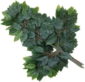 The Decor Affair 12Pcs- Artificial Banyan Leaves Plastic Tree Branches Plant,Maple Leaf and Silk Flowers and Leaves, Plastic Vines Leafs. (Green)