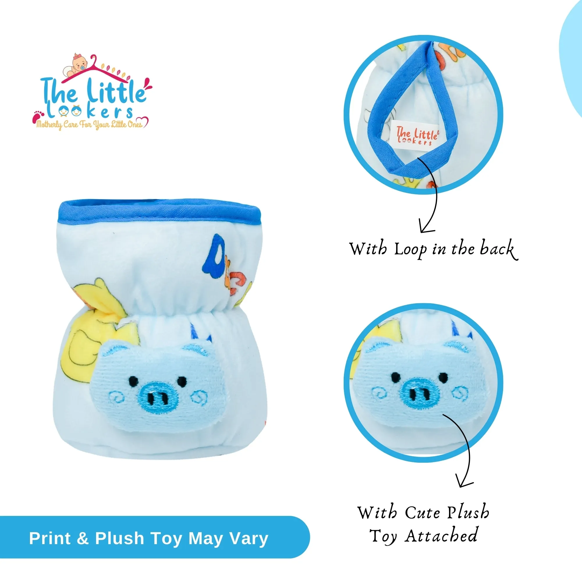 THE LITTLE LOOKERS Soft Plush Stretchable Baby Feeding Bottle Cover with Easy to Hold Strap and Zip l Feeding Bottles Cover