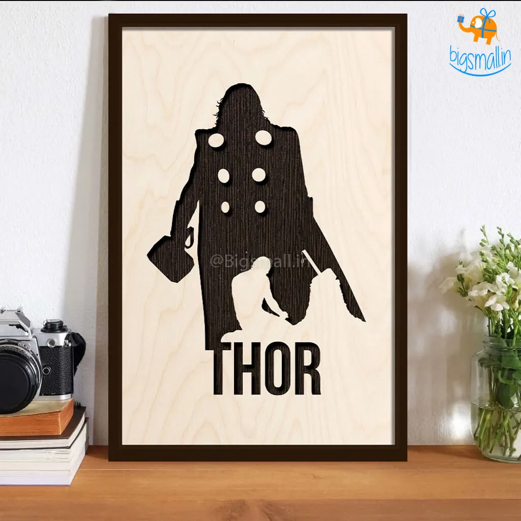 Thor Engraved Wooden Frame