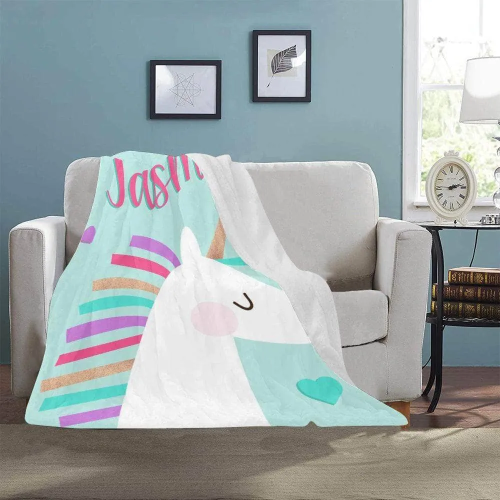 Unicorn Fleece Blanket - Custom blanket with name