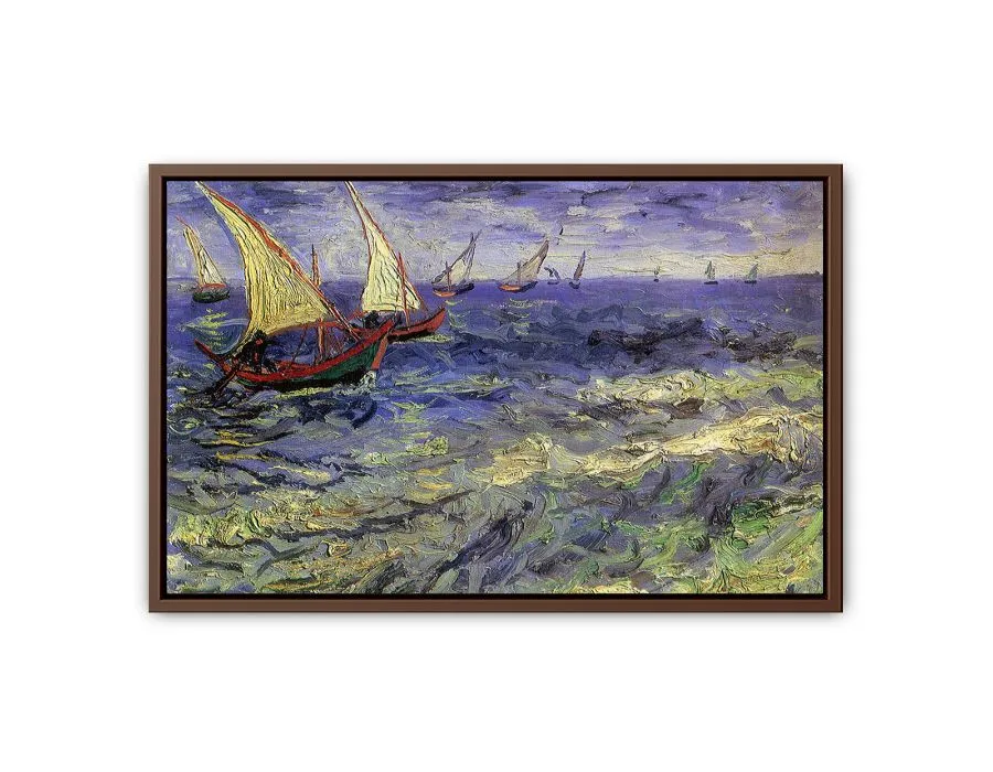 Van Gogh Boats Painting Canvas Print - Classic Art Reproduction for Home & Office Decor