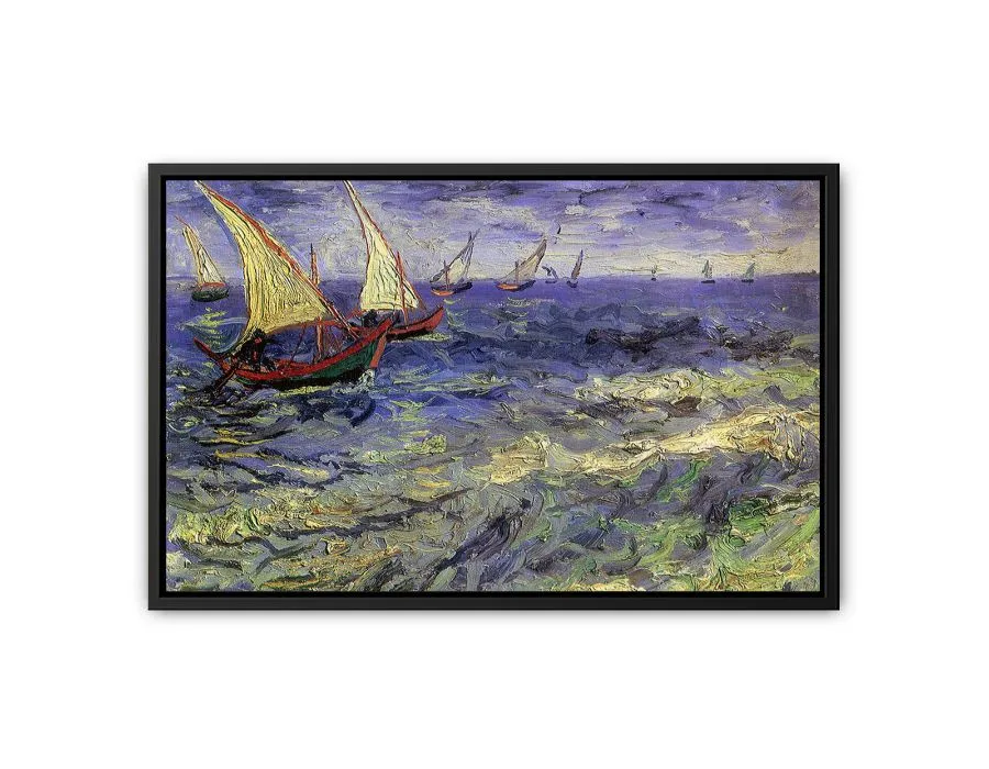 Van Gogh Boats Painting Canvas Print - Classic Art Reproduction for Home & Office Decor