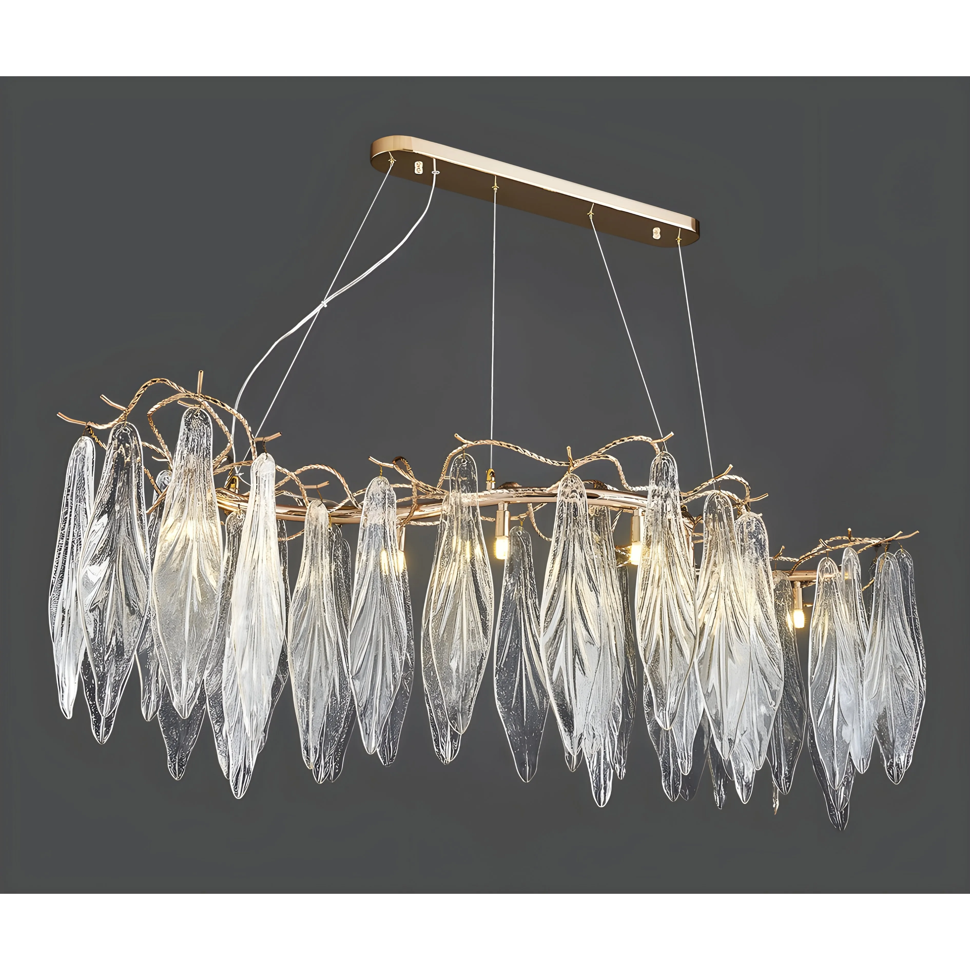 Verviers | Gold Rectangle Modern LED Hanging Chandelier