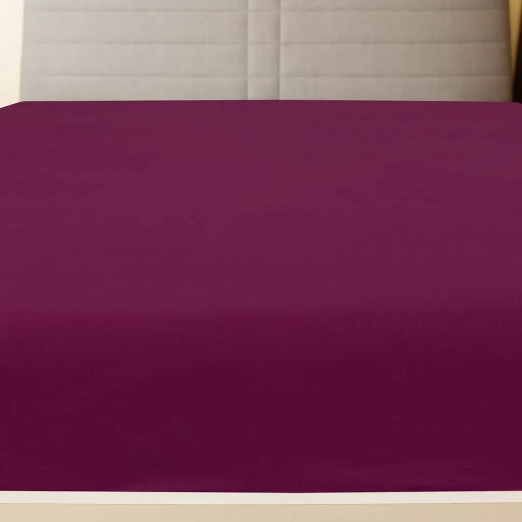 vidaXL Jersey Fitted Sheet Bordeaux 160x200 cm Cotton