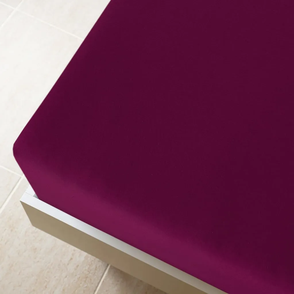 vidaXL Jersey Fitted Sheet Bordeaux 160x200 cm Cotton