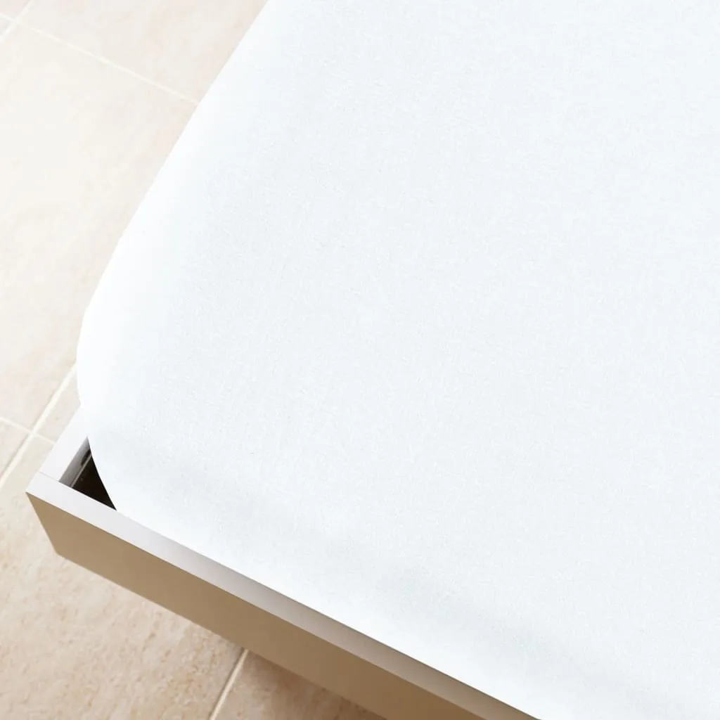 vidaXL Jersey Fitted Sheet White 90x200 cm Cotton