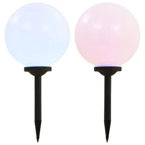 vidaXL Outdoor Solar Lamps 2 pcs LED Spherical 30 cm RGB