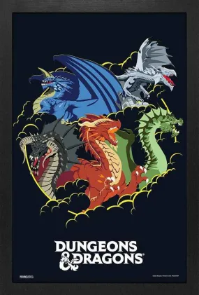 Wall Art Dungeons and Dragons 12" x 18" Framed Poster Print