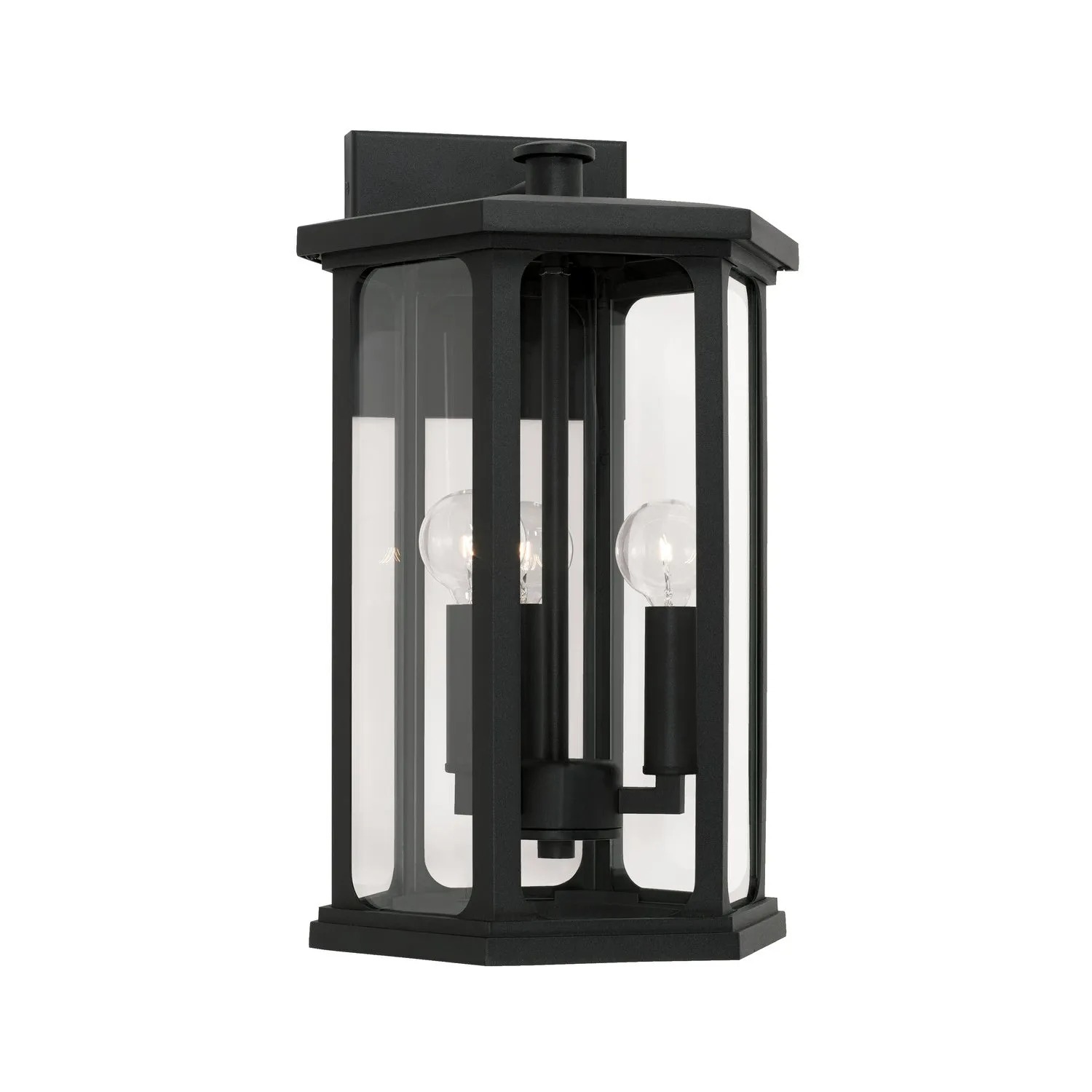 Walton 3-Light Outdoor Wall Lantern in Black